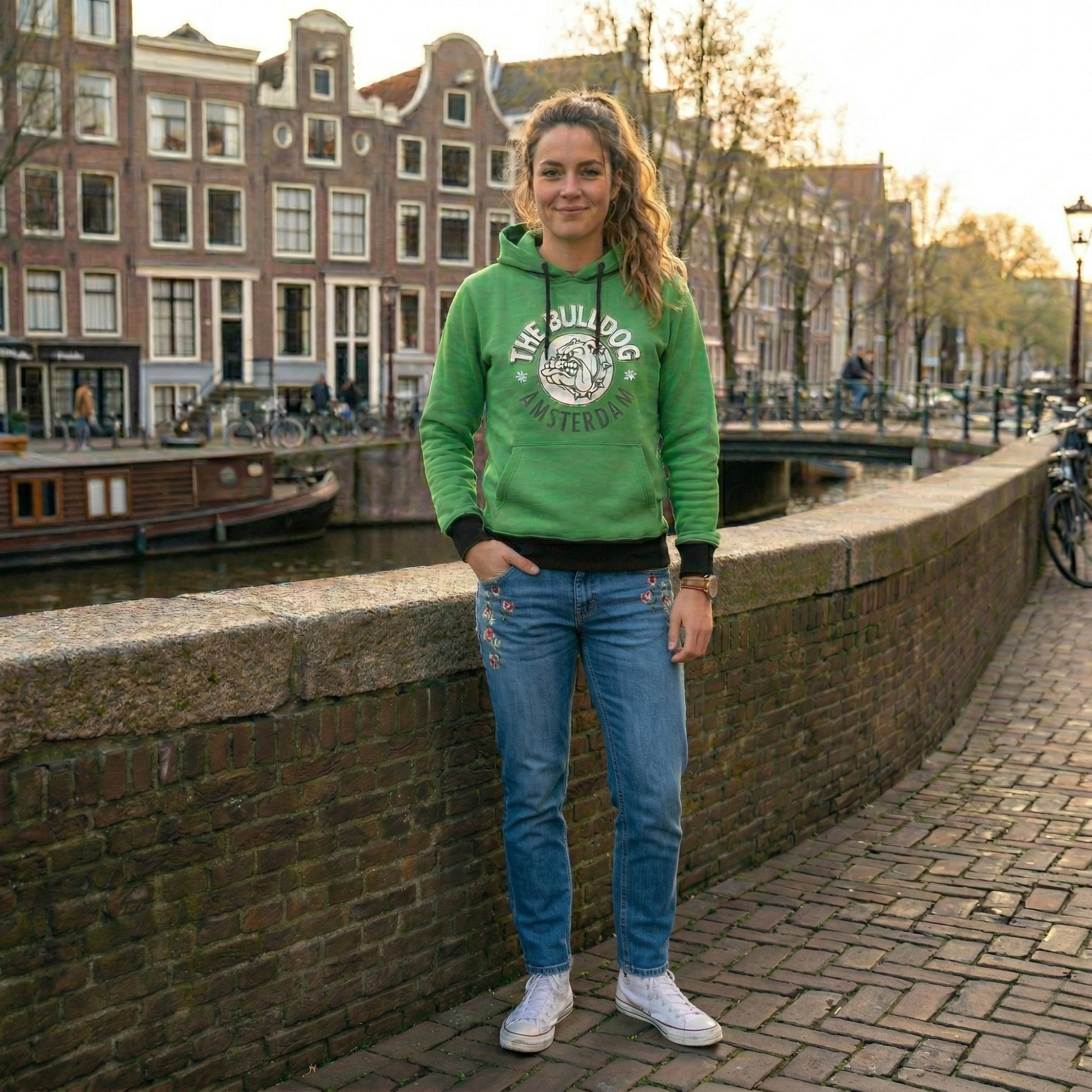 Hanorac The Bulldog Amsterdam, Marimea S, Verde Acqua Since 1975
