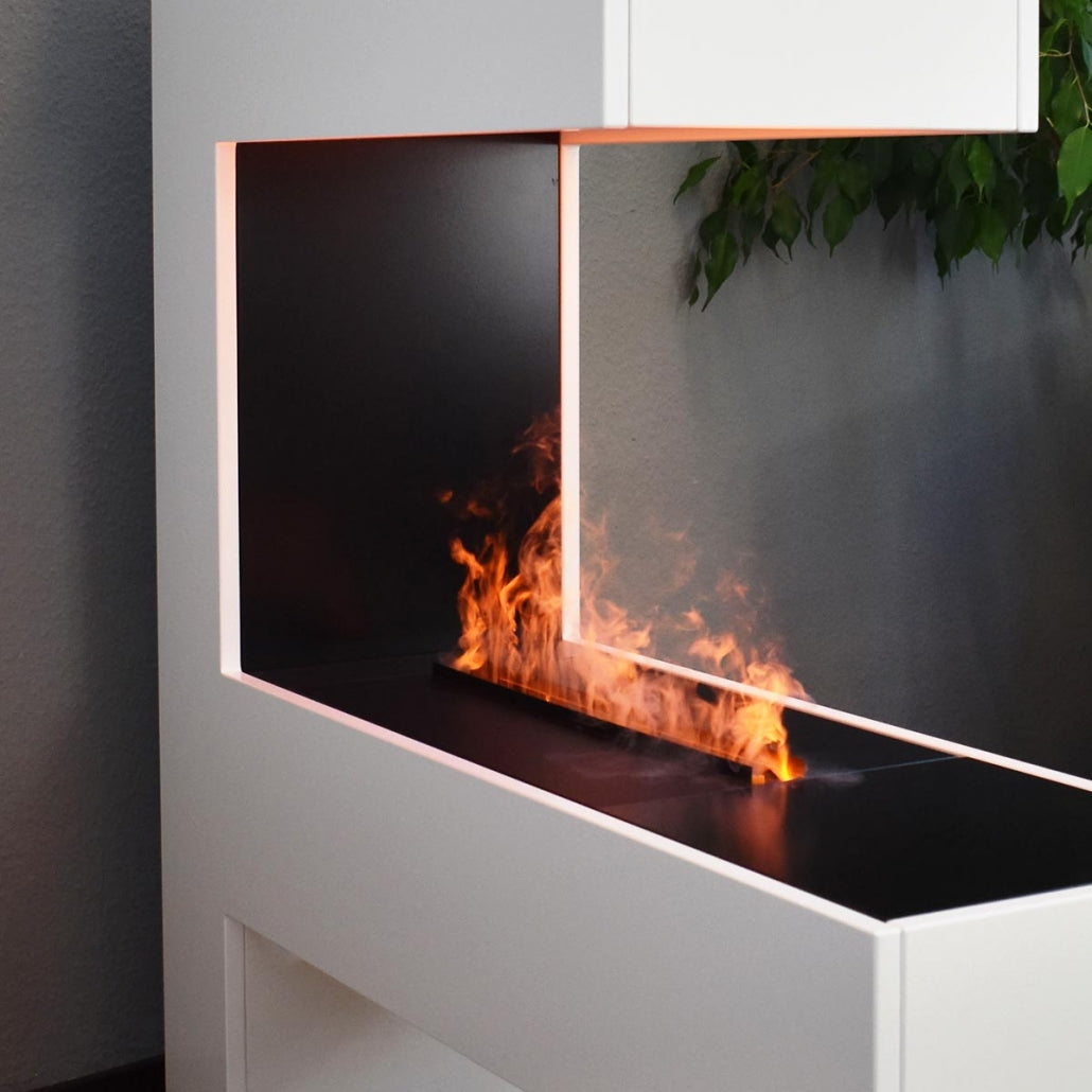 Semineu Electric Incorporabil, Negru, Flacari 3D, Design Minimalist, Telecomanda