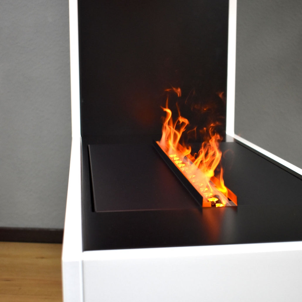 Semineu Electric Incorporabil, Negru, Flacari 3D, Design Minimalist, Telecomanda