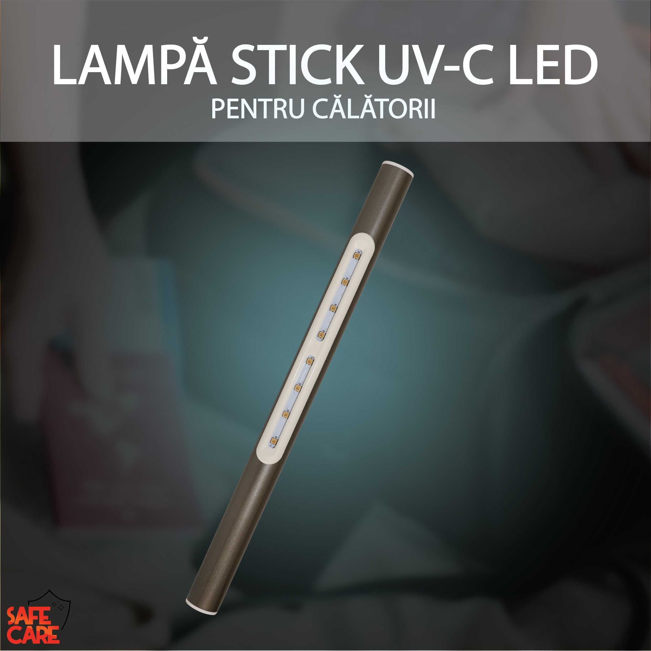 Lampa UVC Stick fara Ozon, pentru Dezinfectie, din Aluminiu, Potrivita pentru Calatorii - Safecare