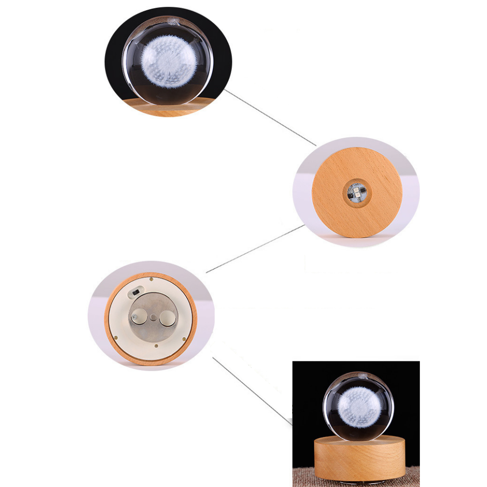 Boxa Bluetooth Portabila, tip Glob Cristal, cu Lumini LED