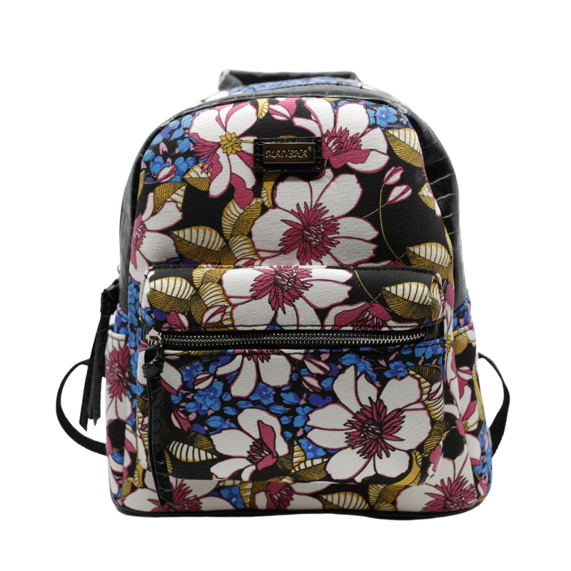 Rucsac Dama din Material Textil si Piele Ecologica, Imprimeu Floral