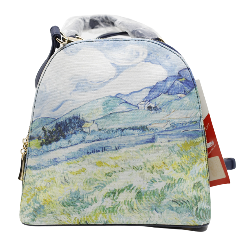 Geanta Dama de Mana/Umar/Rucsac din Piele Ecologica cu Material Textil, Model Van Gogh