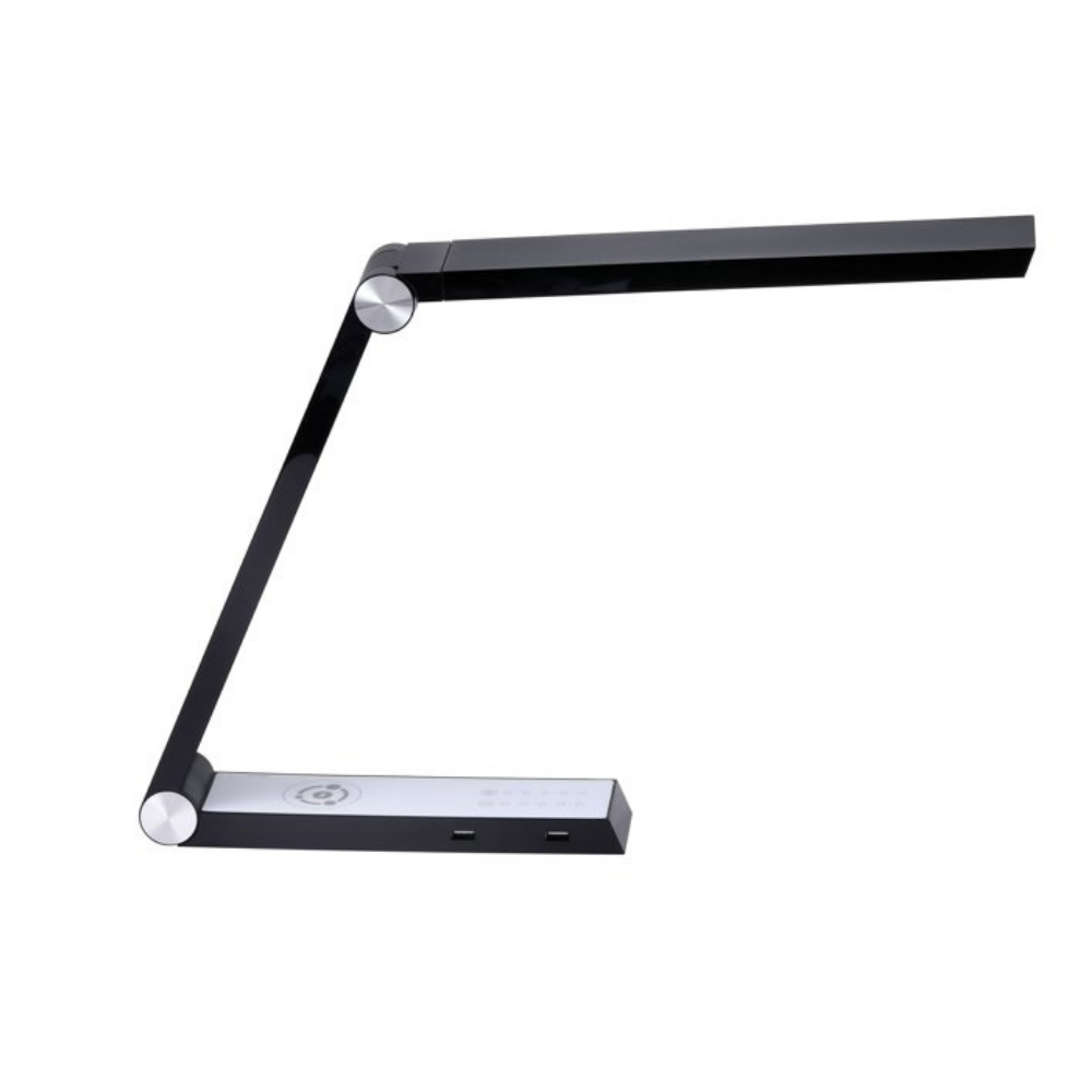 Lampa LED de Birou, Incarcare Wireless Smartphone, Panou Touch cu 5 Nivele de Selectare a Luminii si 2 Porturi USB