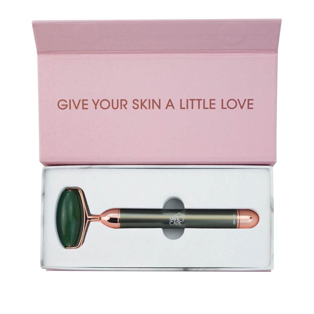 Dispozitiv Electric de Masaj Facial cu Vibratii, din Aventurin Verde