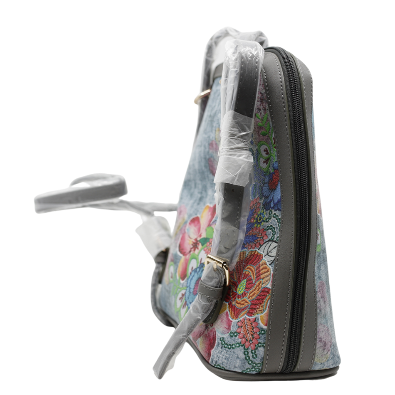 Geanta Dama de mana/umar/rucsac din Piele Ecologica, Imprimeu Flowers