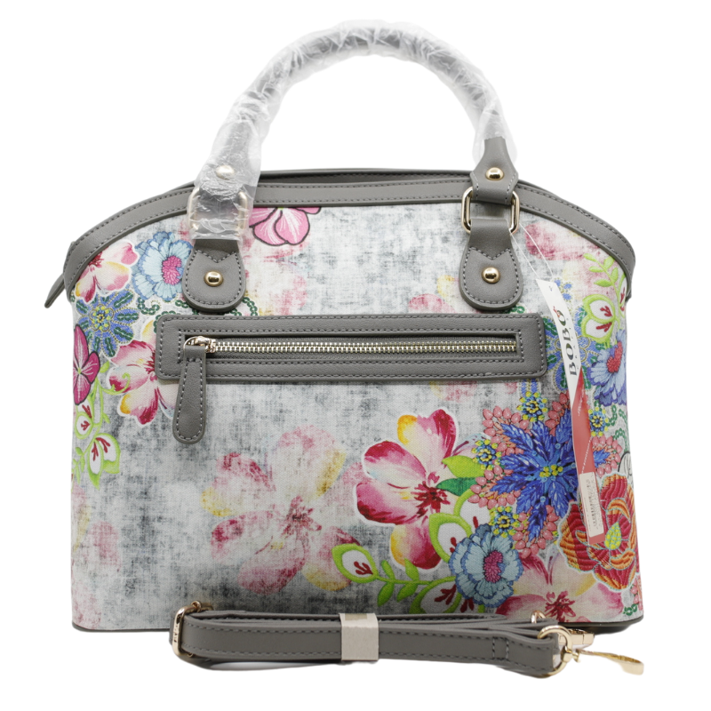 Geanta Dama de Mana/Umar din Piele Ecologica cu Material Textil. Print Floral