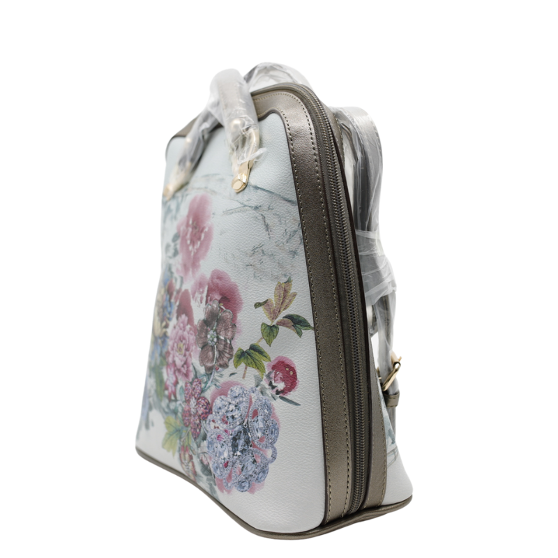 Geanta Dama de mana/umar/rucsac din Piele Ecologica, Imprimeu Flower Bouquet