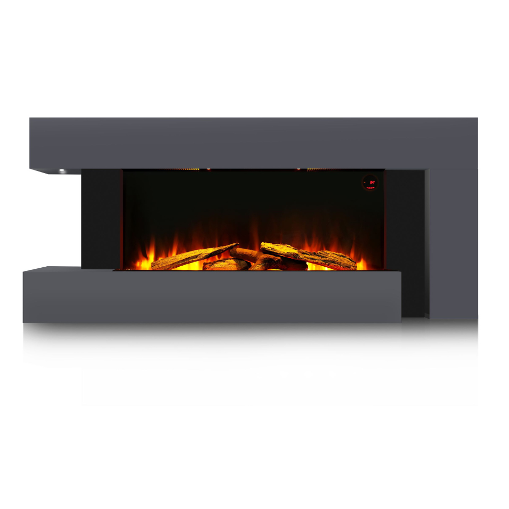 Semineu Electric Gri cu Sunet, WI-FI incorporat, 7 culori si 5 nivele de intensitate a flacarilor (5202WERA)