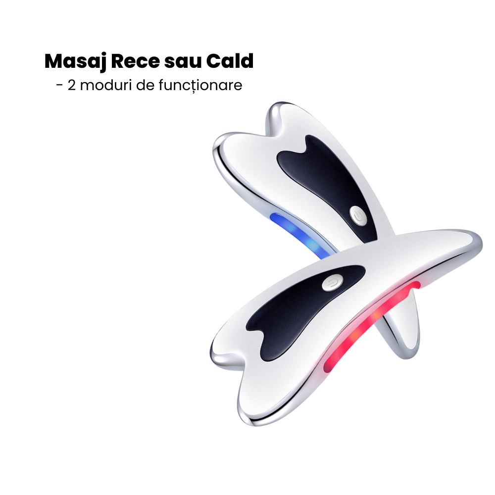 Gua Sha Electrica pentru Masaj Facial cu Vibratii Ionice, Efect Antirid, Incarcare USB