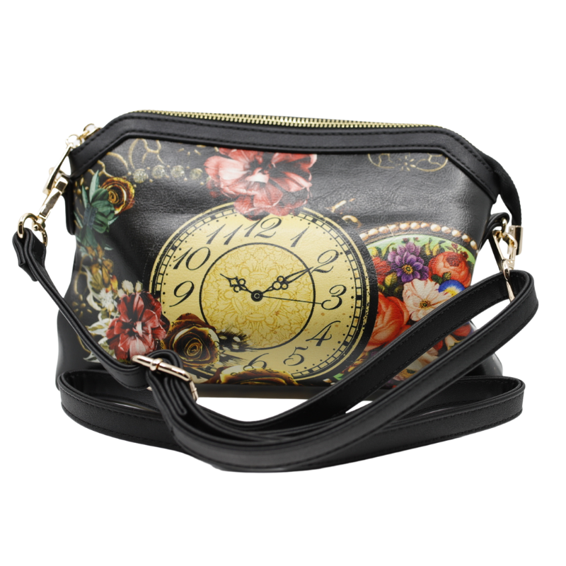 Geanta Dama de Mana/Umar din Piele Ecologica, Model Clock