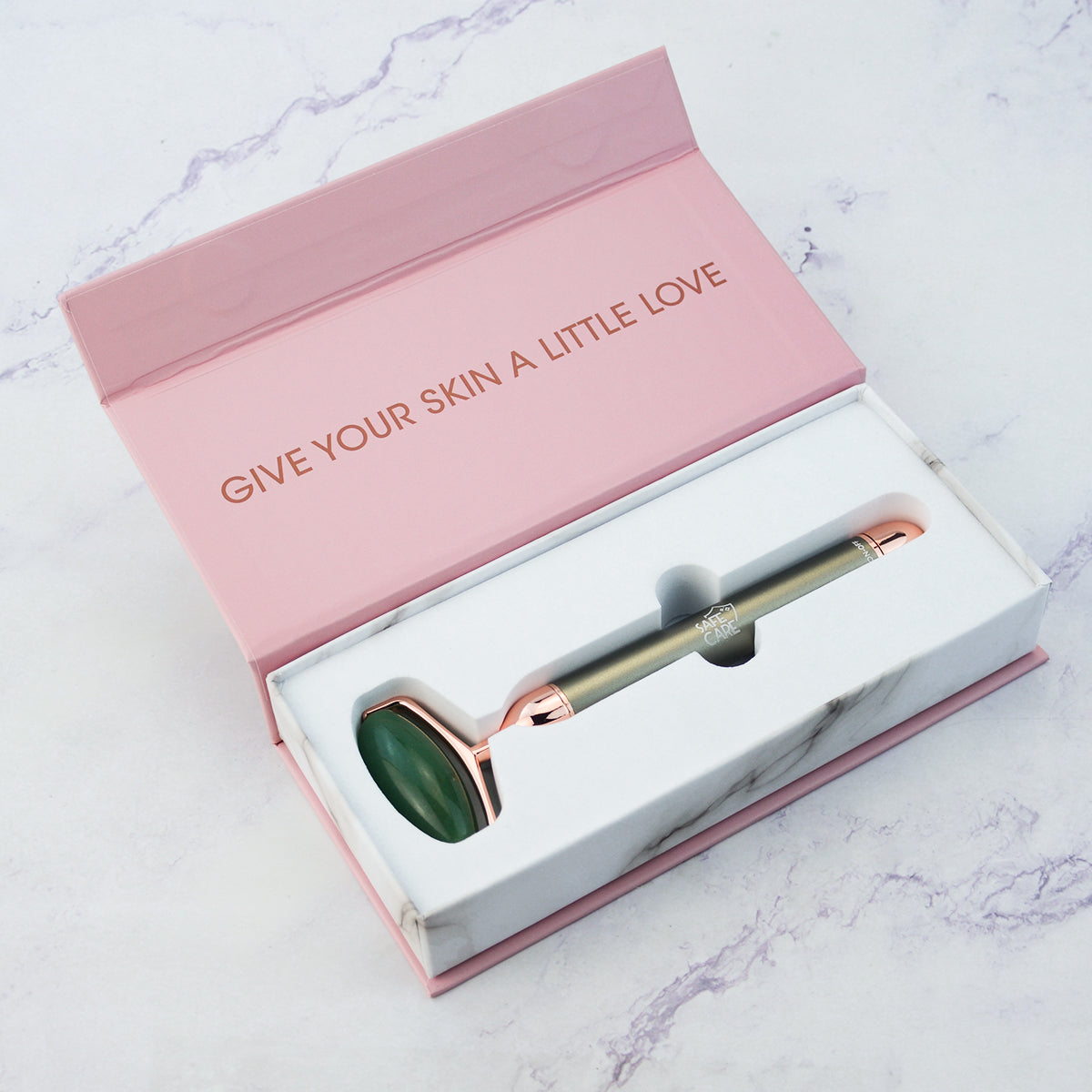 Dispozitiv Electric de Masaj Facial cu Vibratii, din Aventurin Verde