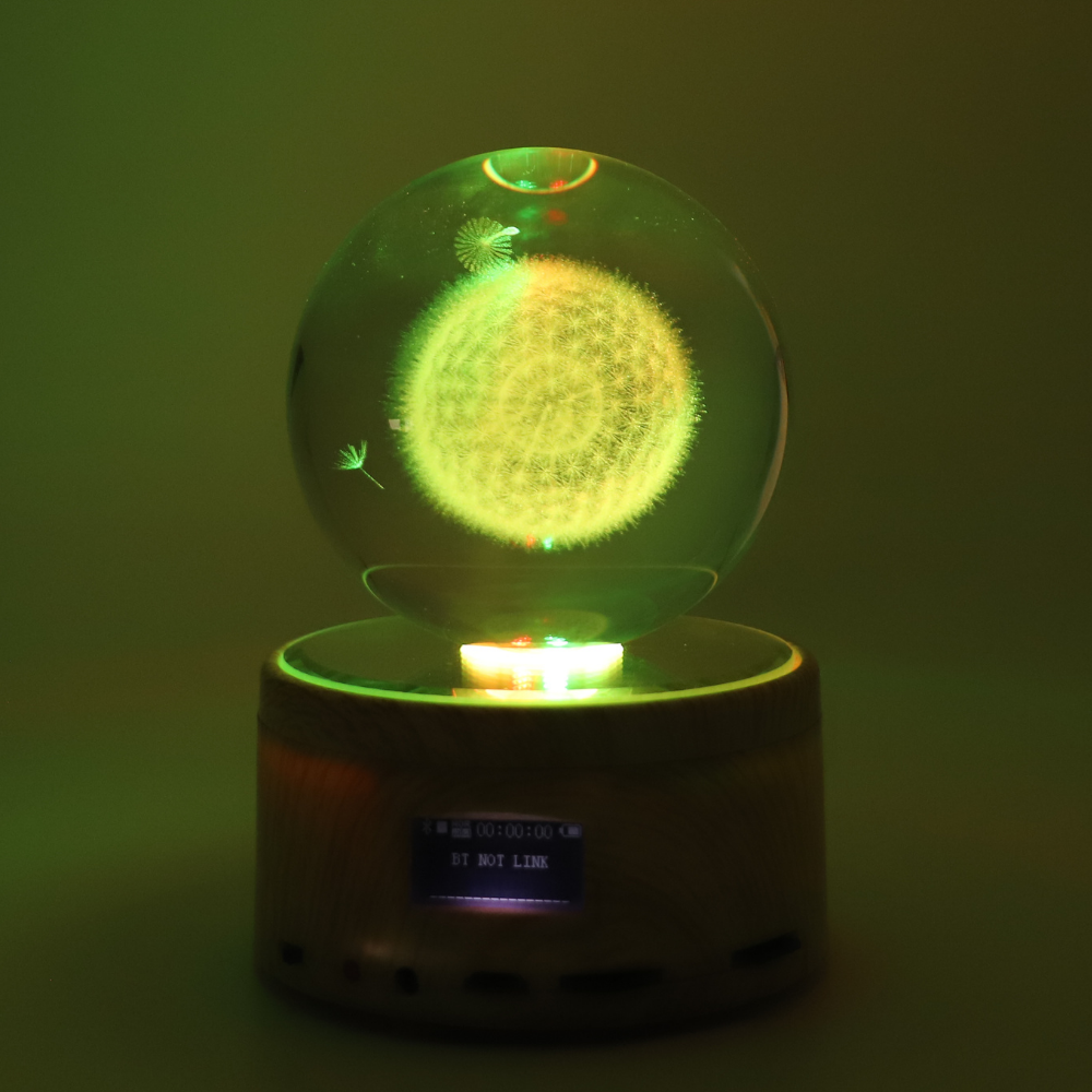 Boxa Bluetooth Portabila, tip Glob Cristal, cu Lumini LED