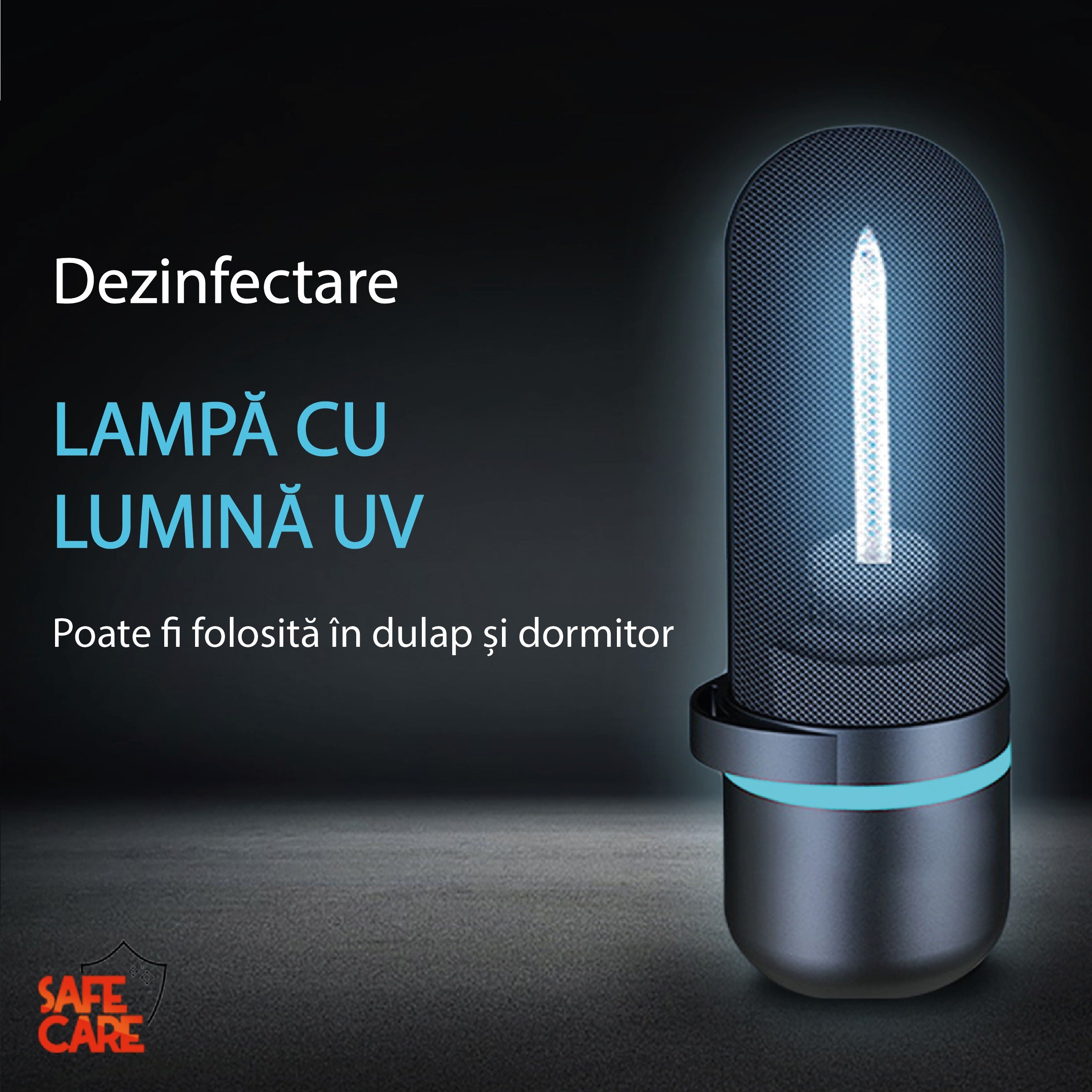 Lampa bactericida portabila cu UVC si Ozon, dubla sterilizare, 2.5W - 5MP - Safecare
