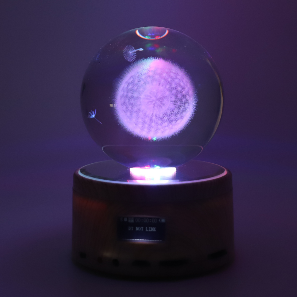 Boxa Bluetooth Portabila, tip Glob Cristal, cu Lumini LED