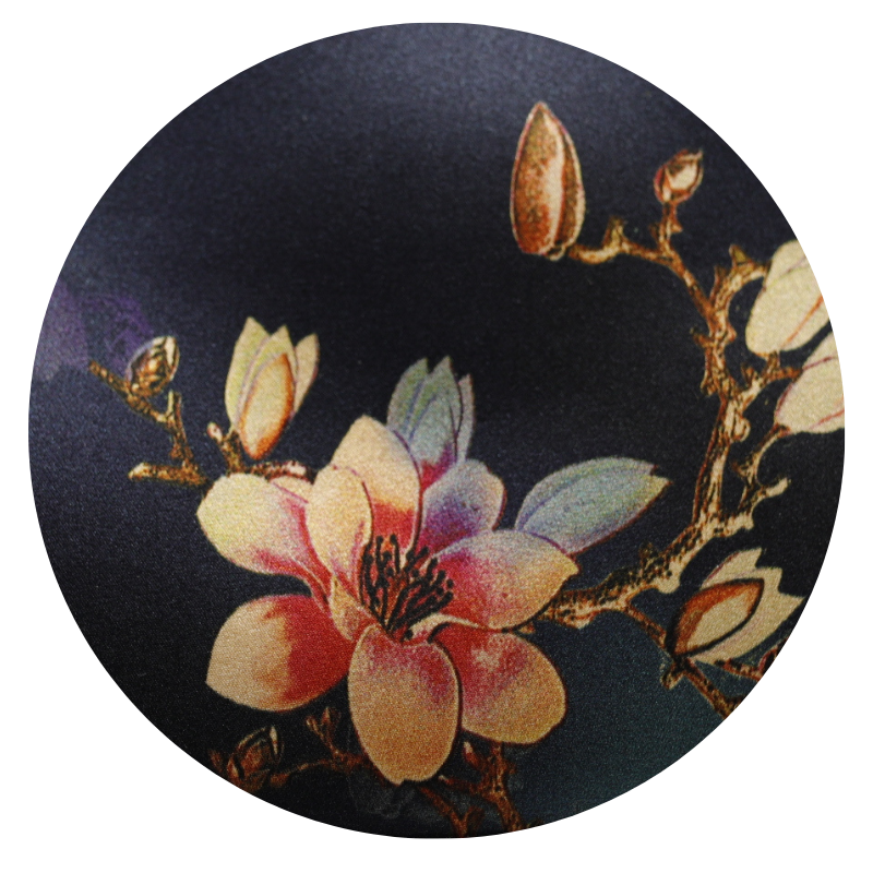 Geanta Dama de Mana/Umar din Piele Ecologica cu Matase Naturala, Model Flowers