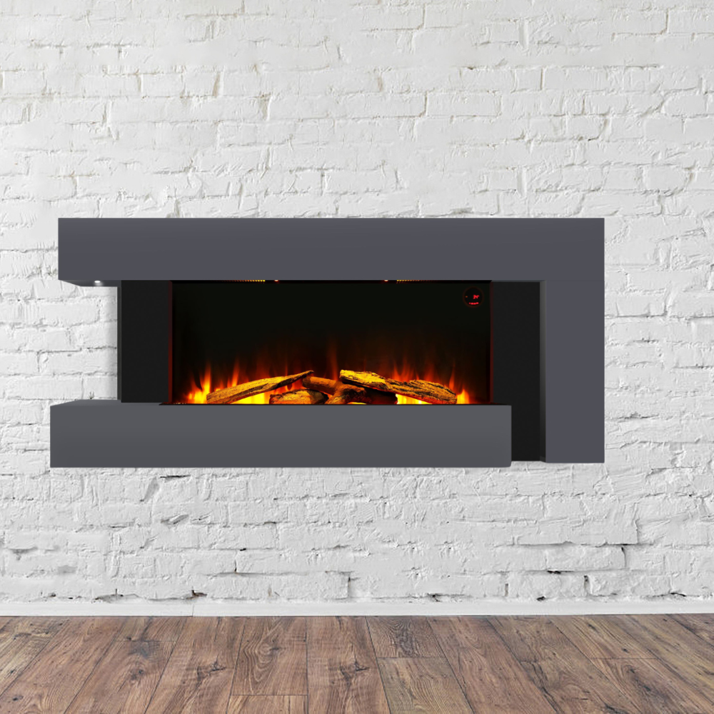 Semineu Electric Gri cu Sunet, WI-FI incorporat, 7 culori si 5 nivele de intensitate a flacarilor (5202WERA)