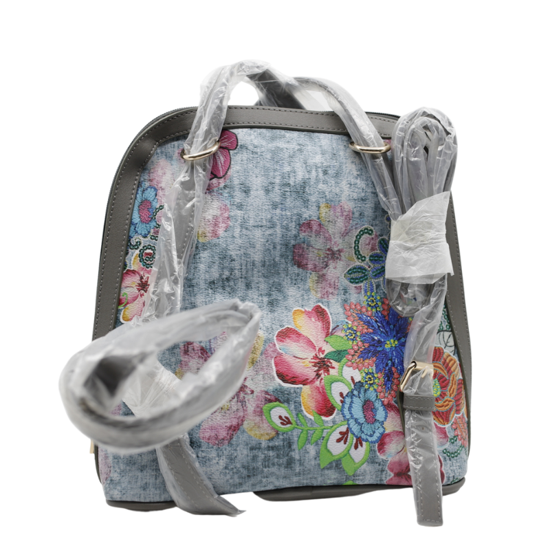 Geanta Dama de mana/umar/rucsac din Piele Ecologica, Imprimeu Flowers