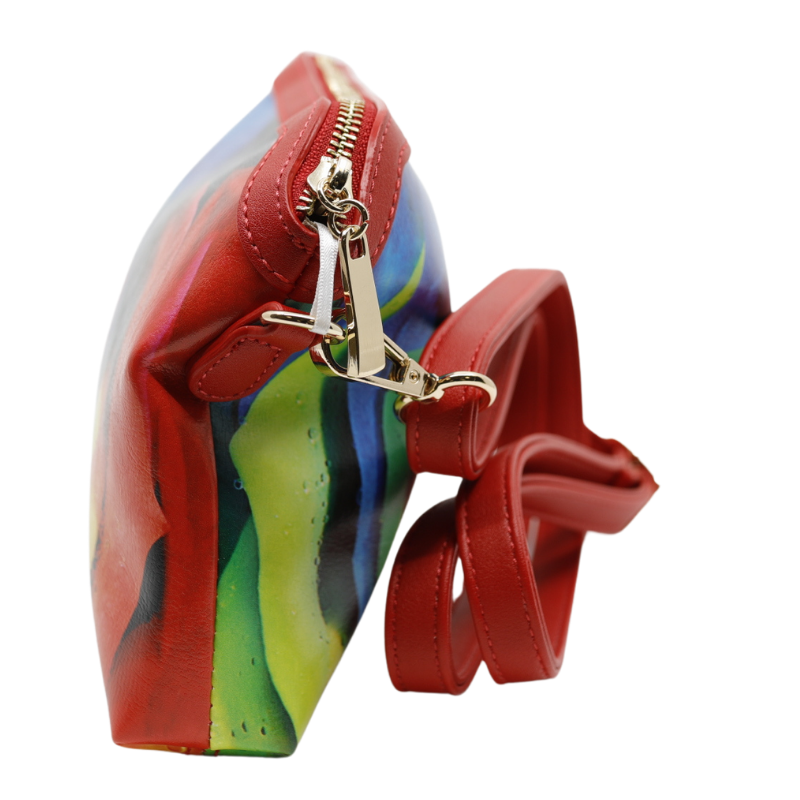 Geanta Dama de Mana/Umar din Piele Ecologica, Model Rainbow Rose