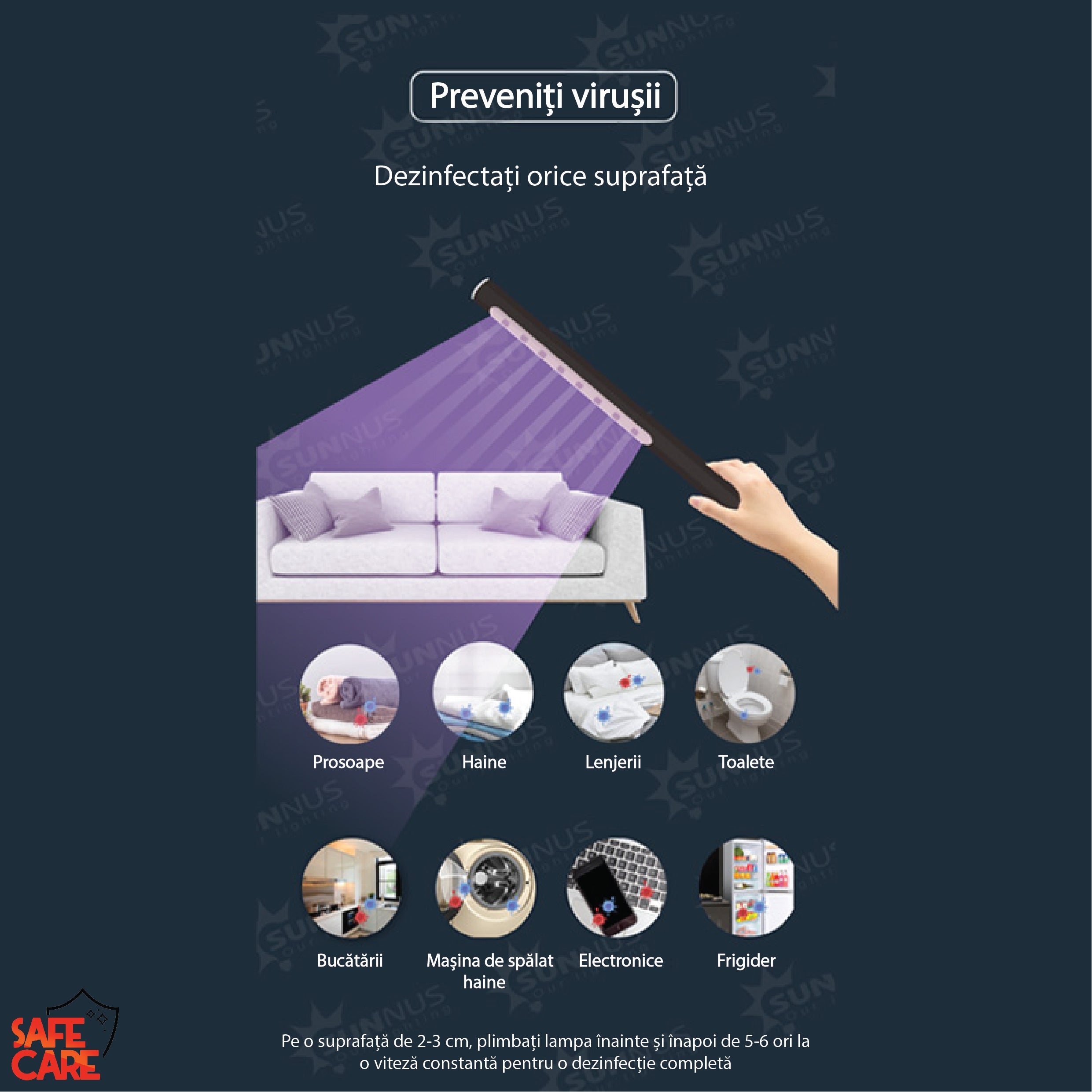 Lampa UVC Stick fara Ozon, pentru Dezinfectie, din Aluminiu, Potrivita pentru Calatorii - Safecare