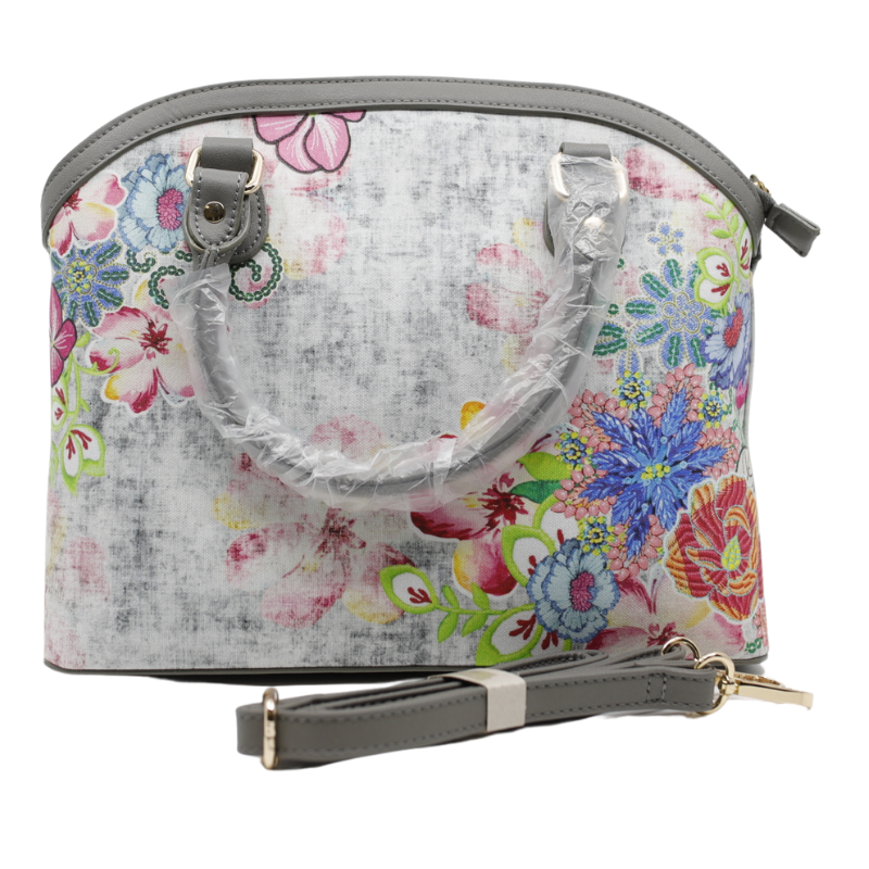 Geanta Dama de Mana/Umar din Piele Ecologica cu Material Textil. Print Floral