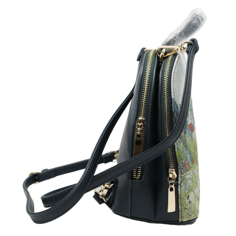 Geanta Dama de Mana/Umar/Rucsac din Piele Ecologica cu Material Textil, Model Van Gogh