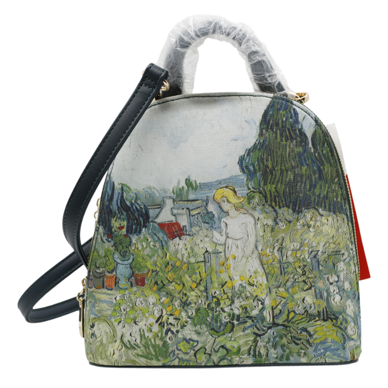 Geanta Dama de Mana/Umar/Rucsac din Piele Ecologica cu Material Textil, Model Van Gogh