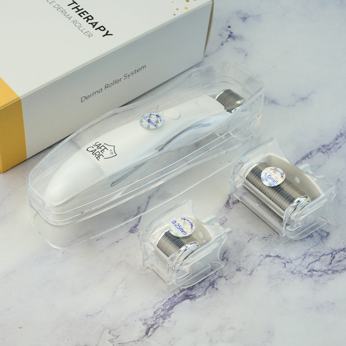 Dermaroller cu LED pentru Lifting Facial 3-in-1, 3 Tipuri de Capete, Ace de Titan, Reintinerire Ten, Rejuvenare Faciala, Masaj Microneedeling