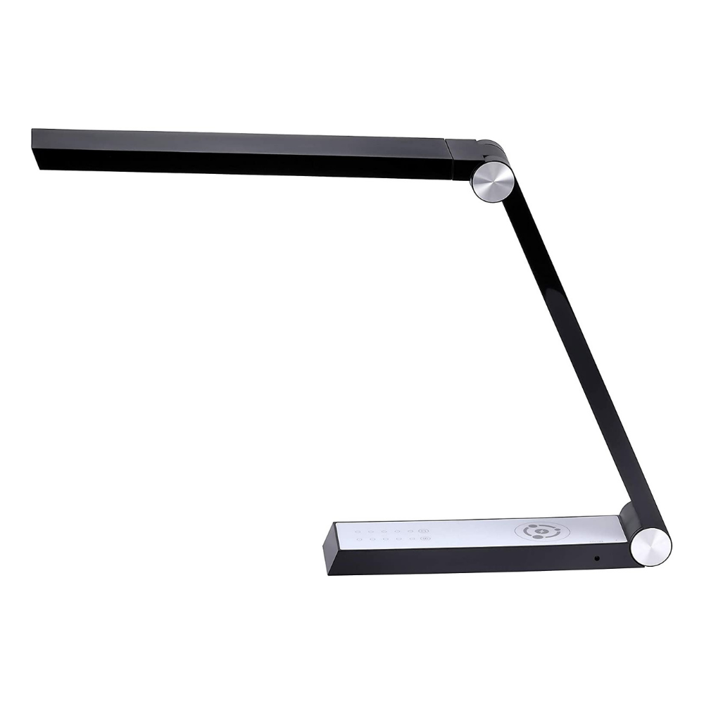 Lampa LED de Birou, Incarcare Wireless Smartphone, Panou Touch cu 5 Nivele de Selectare a Luminii si 2 Porturi USB