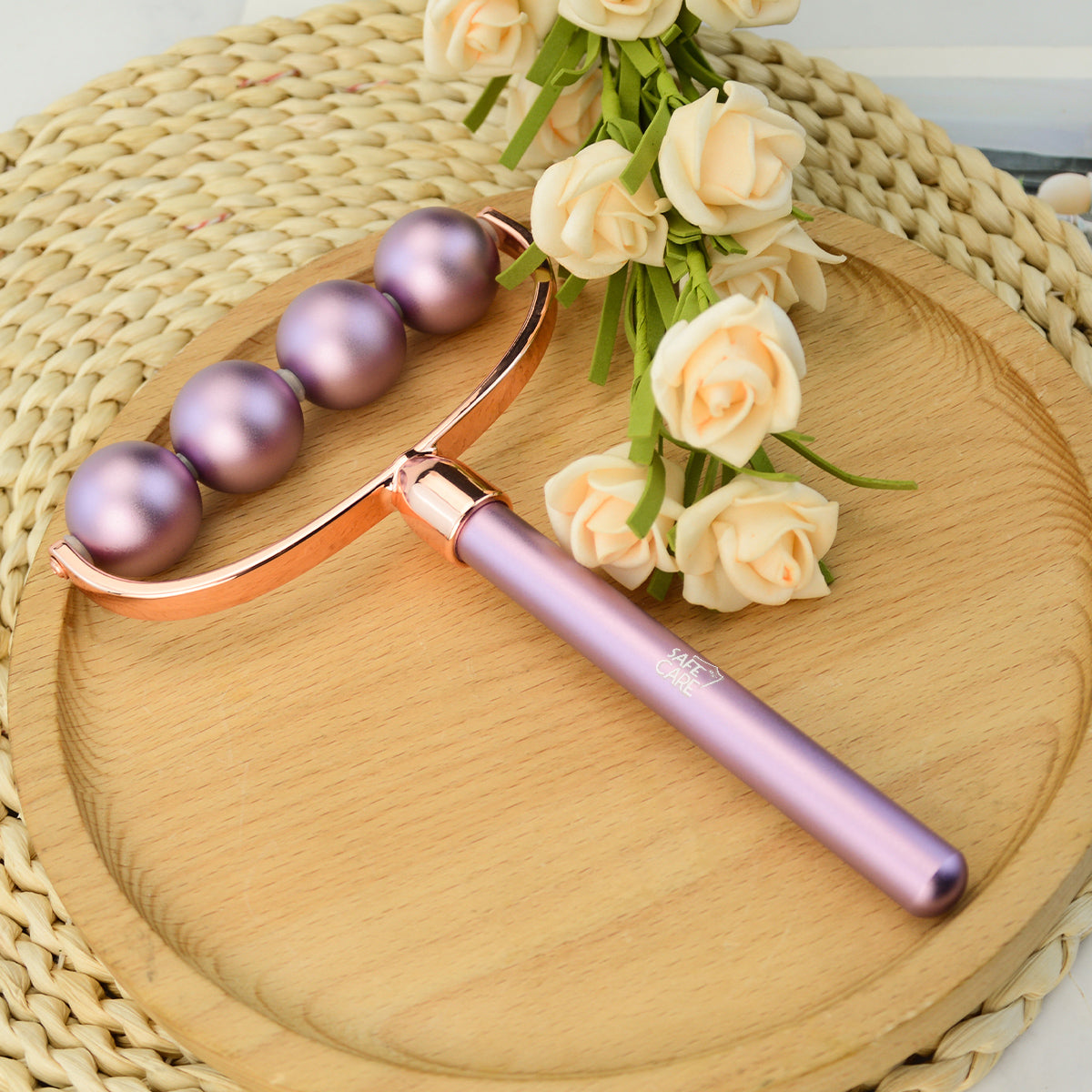 Roller cu Corp Metalic din Aluminiu pentru Masaj Corporal cu 4 Bile