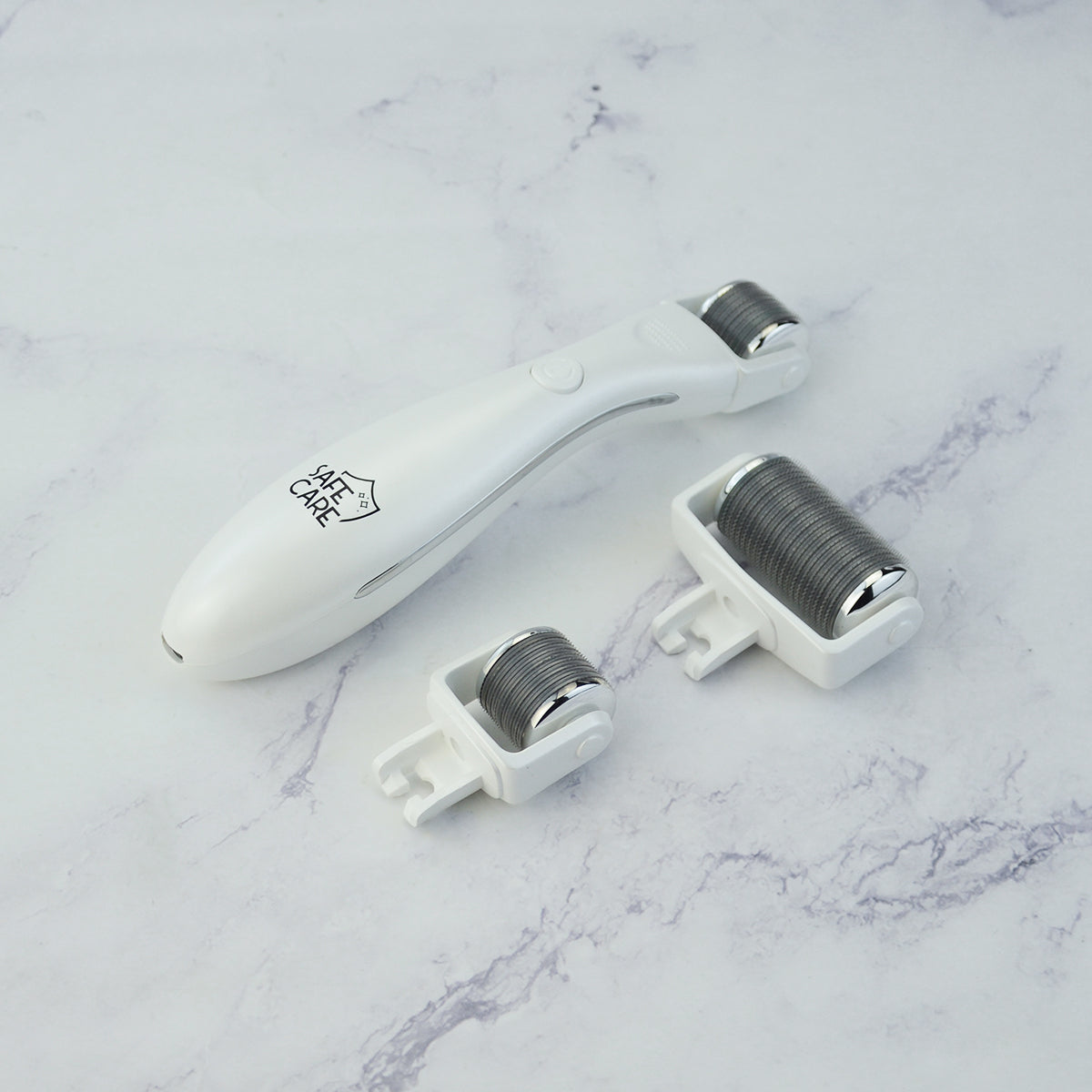 Dermaroller cu LED pentru Lifting Facial 3-in-1, 3 Tipuri de Capete, Ace de Titan, Reintinerire Ten, Rejuvenare Faciala, Masaj Microneedeling