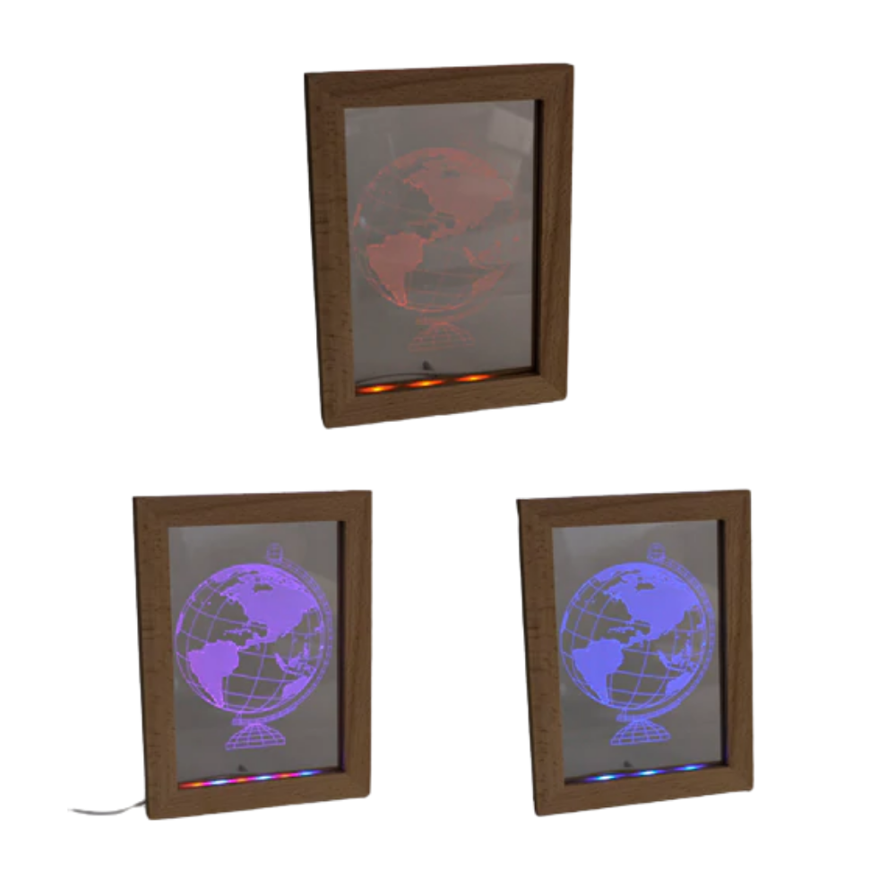 Decoratiune Sticla cu Led Trei Culori, Model Glob