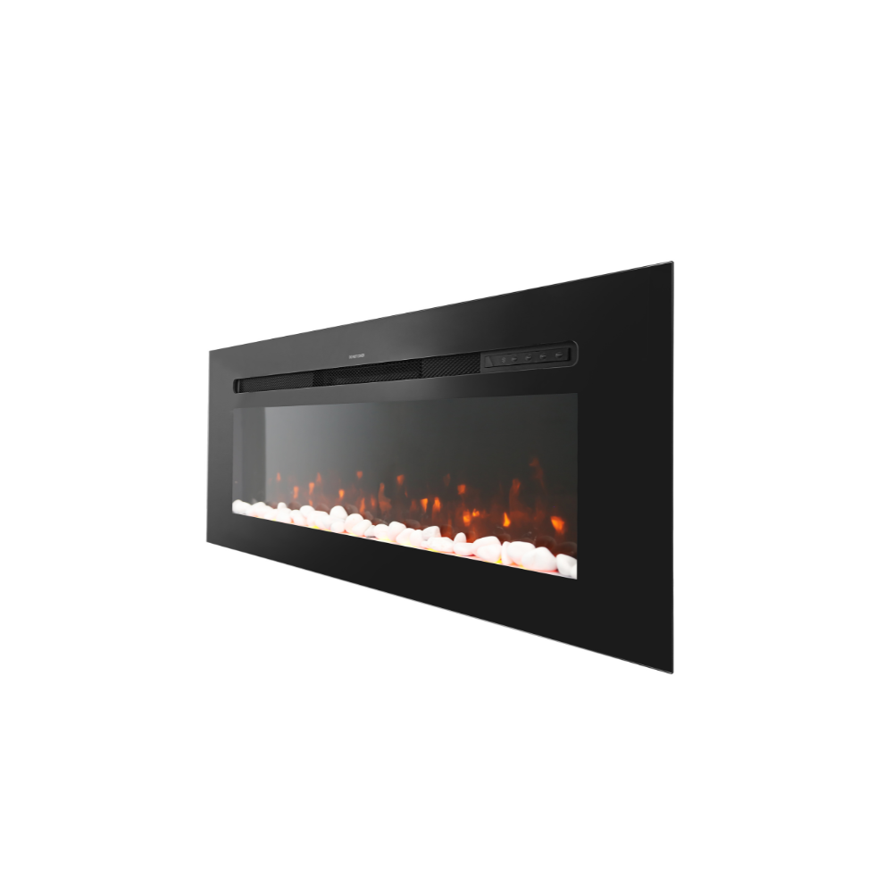 Semineu Electric Incorporabil de Perete cu Sunet, WI-FI incorporat, 7 culori si 5 nivele de intensitate a flacarilor (YF-4802WERB-I)