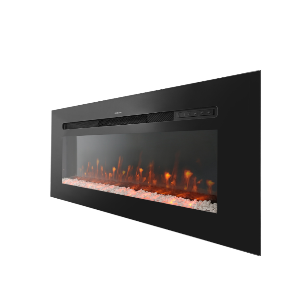 Semineu Electric Incorporabil de Perete cu Sunet, WI-FI incorporat, 7 culori si 5 nivele de intensitate a flacarilor (YF-4802WERB-I)