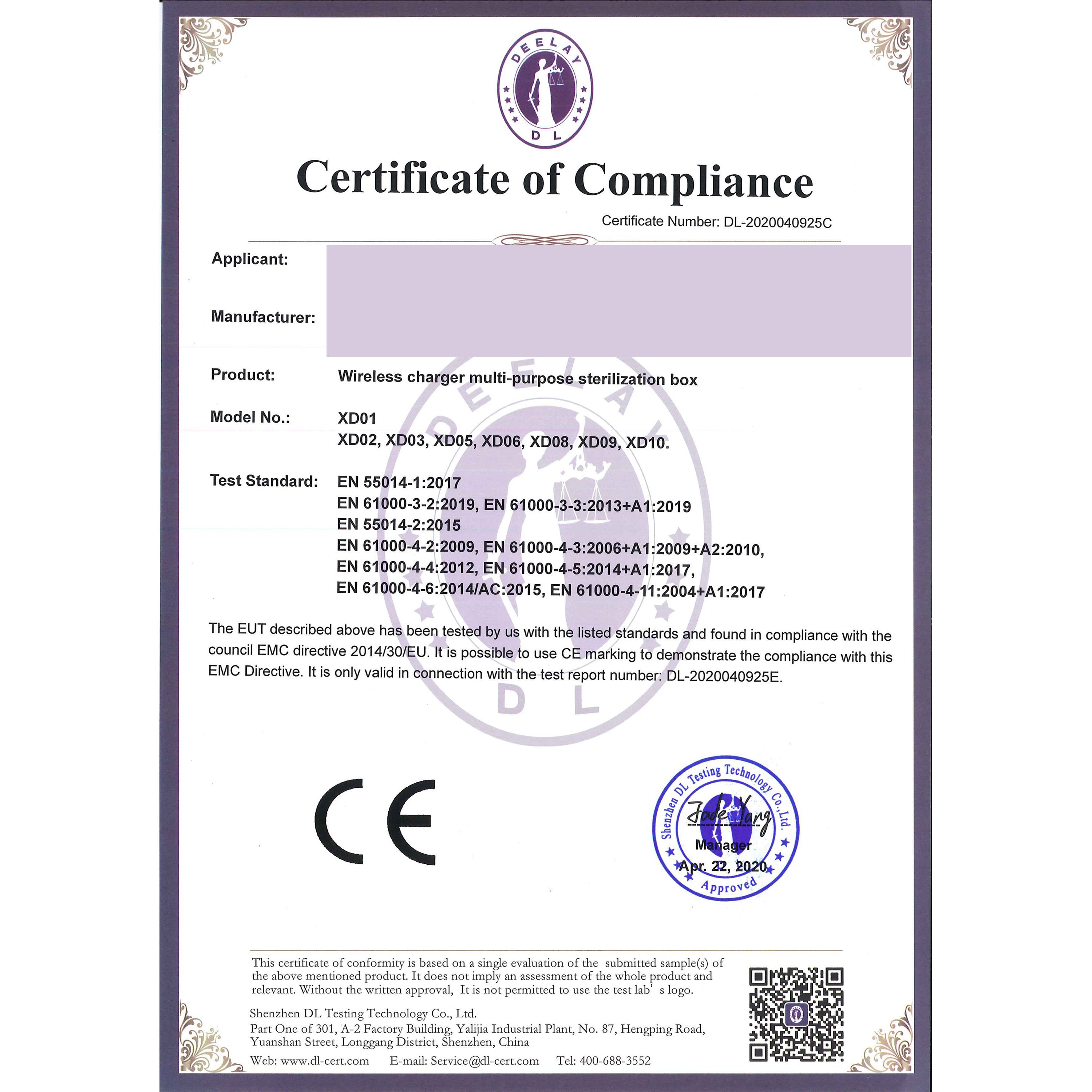 Cutie multifunctionala 4 in 1, Dezinfectare UVC, oglinda make-up, incarcator wireless 10W, alb - Safecare