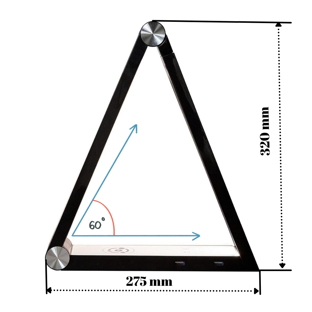Lampa LED de Birou, Incarcare Wireless Smartphone, Panou Touch cu 5 Nivele de Selectare a Luminii si 2 Porturi USB