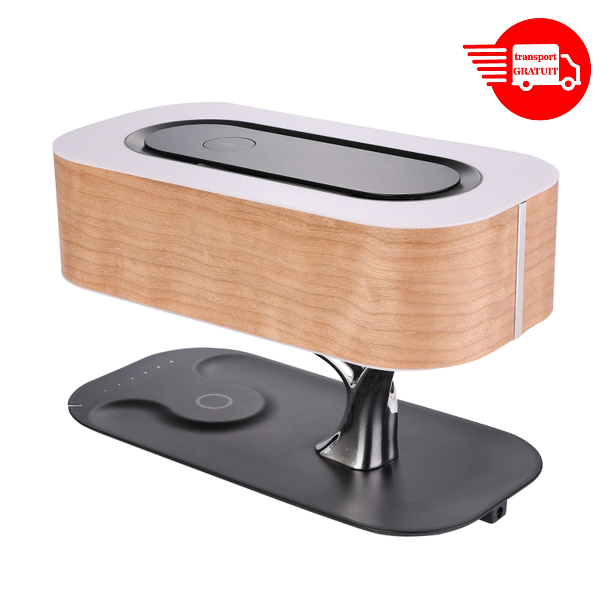 Lampa LED cu Difuzor Bluetooth Incorporat, Incarcare Wireless Smartphone si Panou Touch