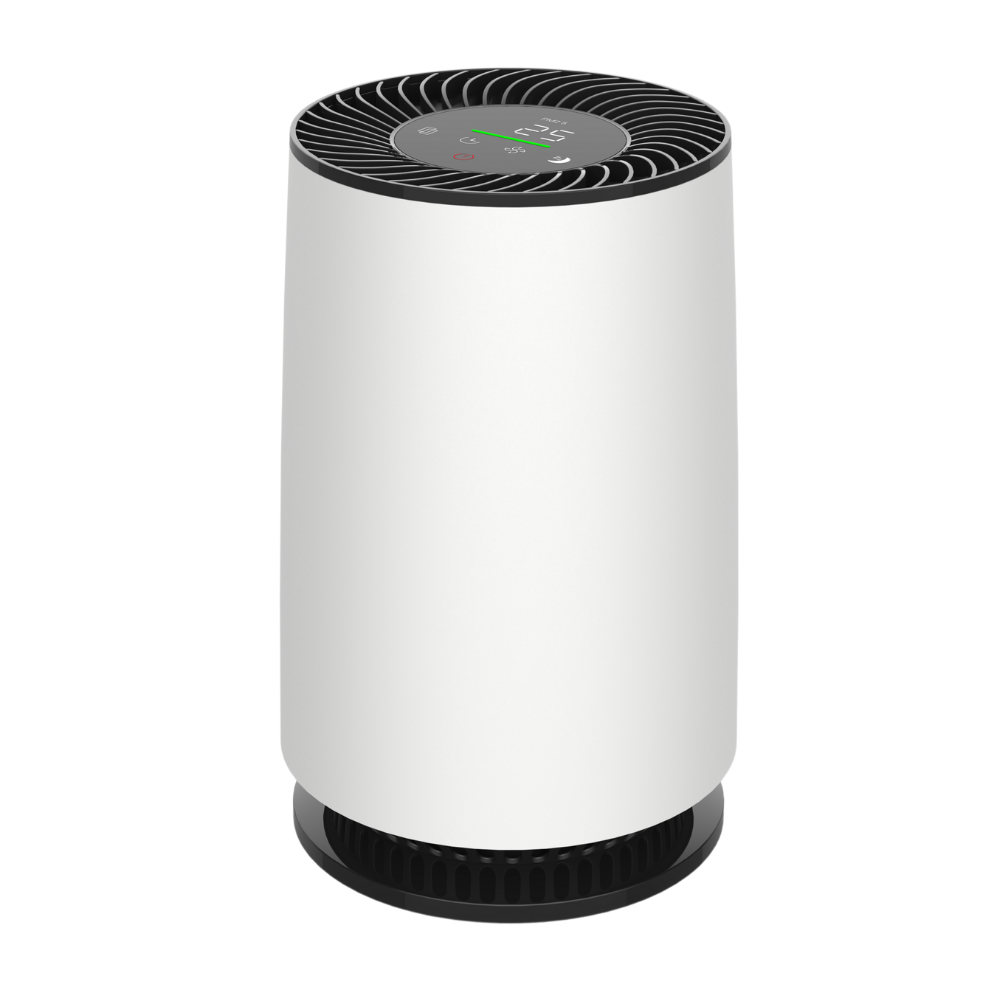 Mini Purificator Aer UVC pentru Birou, Filtru HEPA, Filtru Carbune Activ, Senzor Calitate Aer, Acoperire 15mp