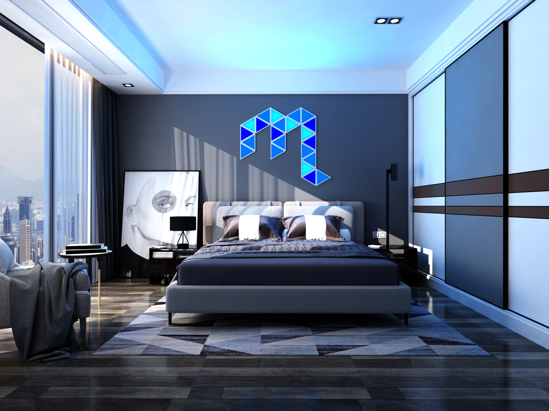 Kit 9 Panouri Luminoase Inteligente Modulare