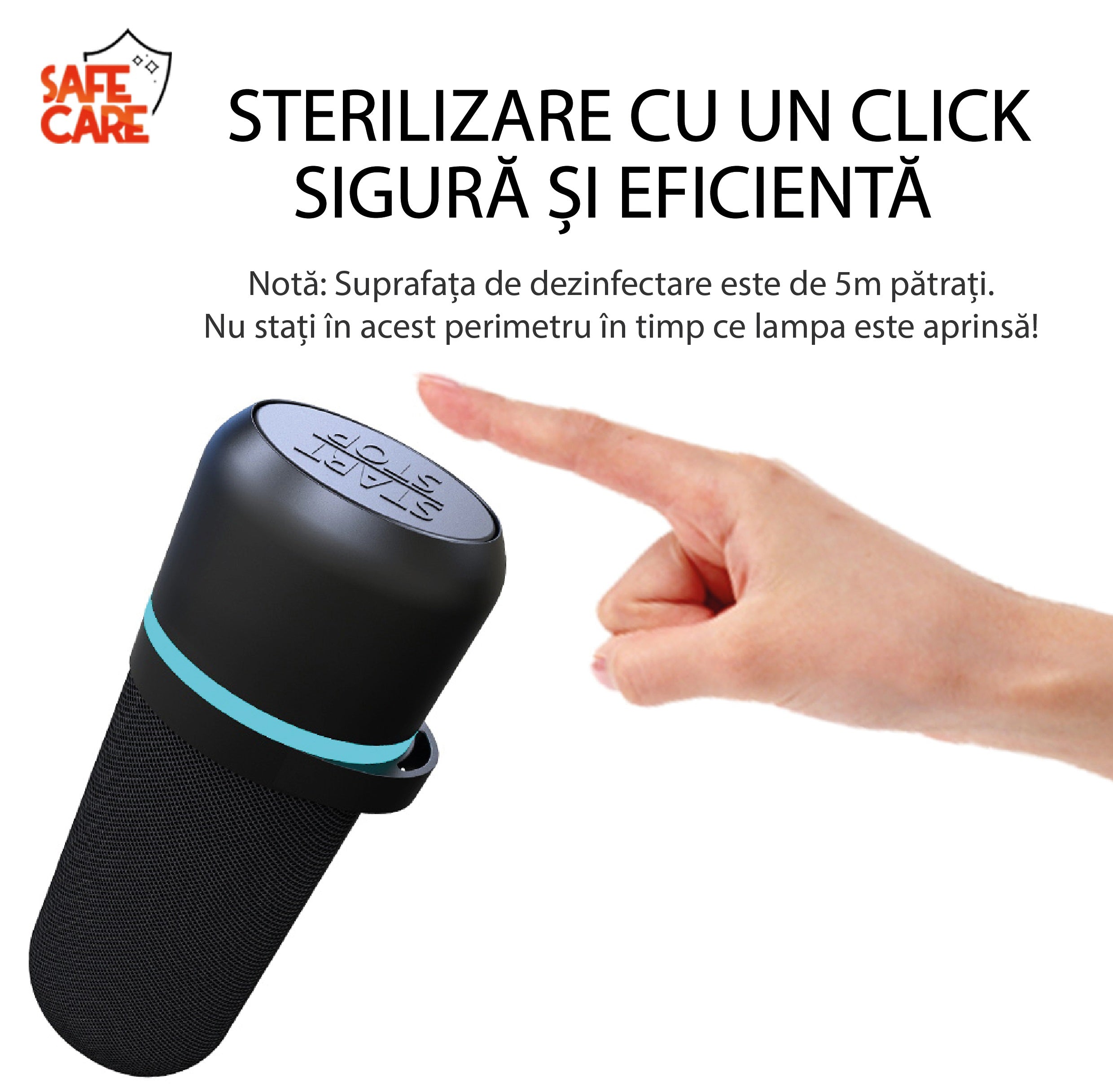 Lampa bactericida portabila cu UVC si Ozon, dubla sterilizare, 2.5W - 5MP - Safecare