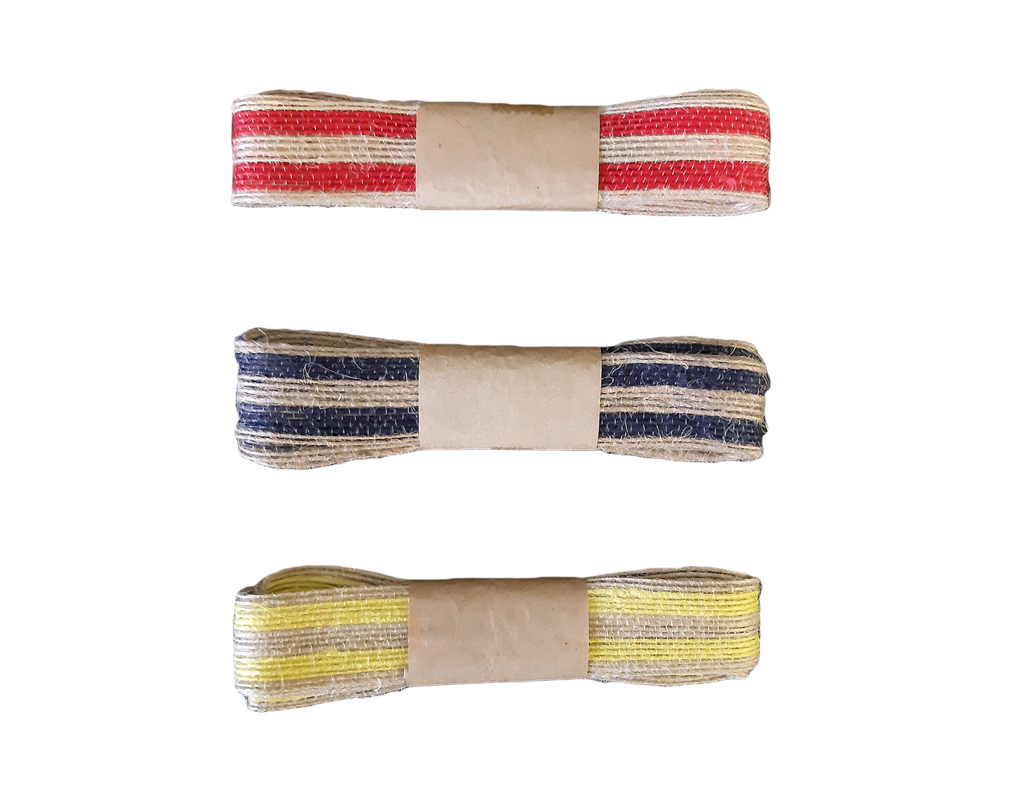 Set 3 Panglici Decorative din Iuta, 10cm, diverse culori