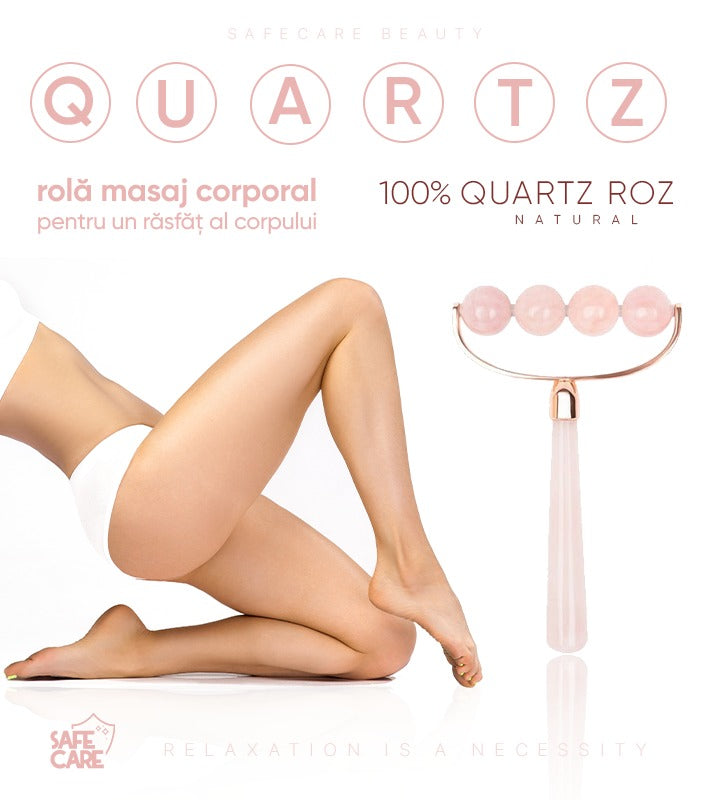 Roller din Quartz Roz pentru Masaj Corporal cu 4 Bile