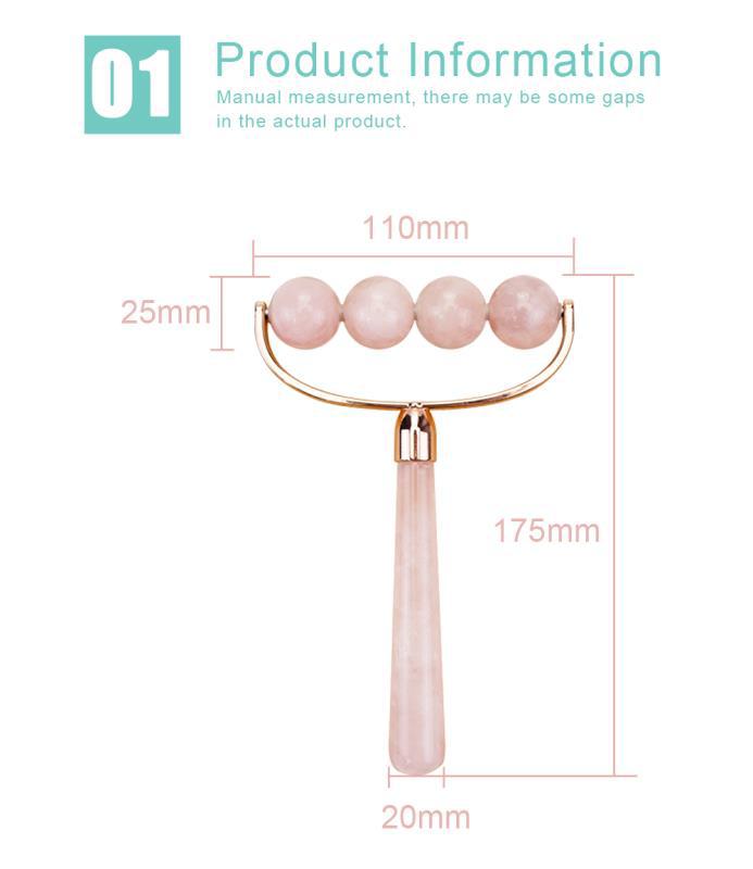 Roller din Quartz Roz pentru Masaj Corporal cu 4 Bile