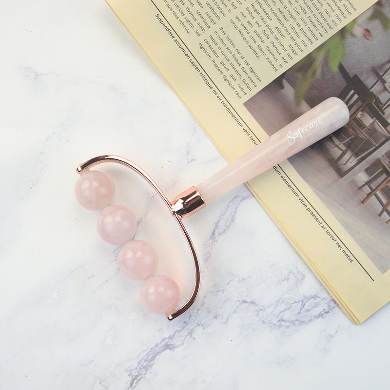 Roller din Quartz Roz pentru Masaj Corporal cu 4 Bile