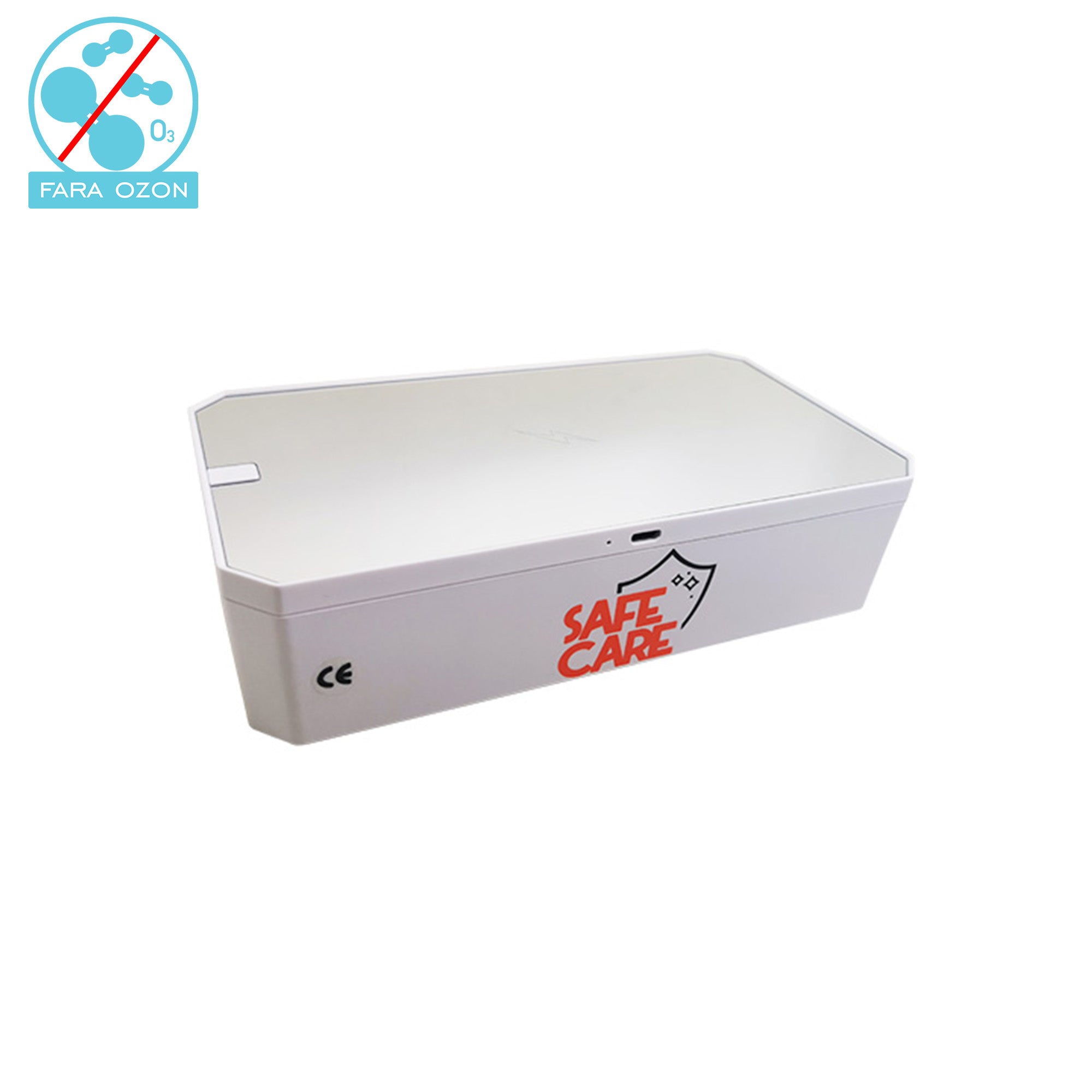 Cutie multifunctionala 4 in 1, Dezinfectare UVC, oglinda make-up, incarcator wireless 10W, alb - Safecare