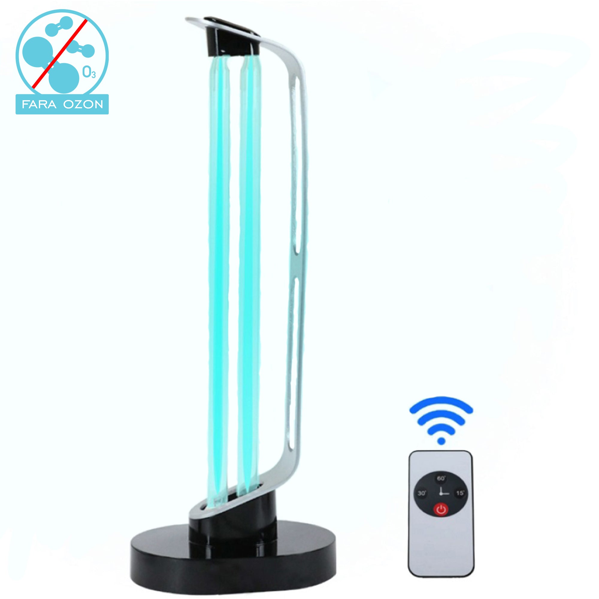 Lampa UVC Dezinfectanta, fara Ozon, cu telecomanda, senzor de prezenta si pornire intarziata - 38W - 40MP - Safecare