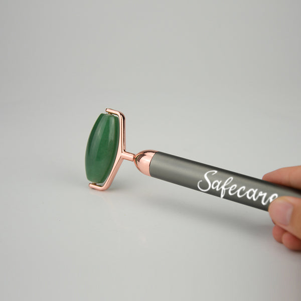 Dispozitiv Electric de Masaj Facial cu Vibratii, din Aventurin Verde