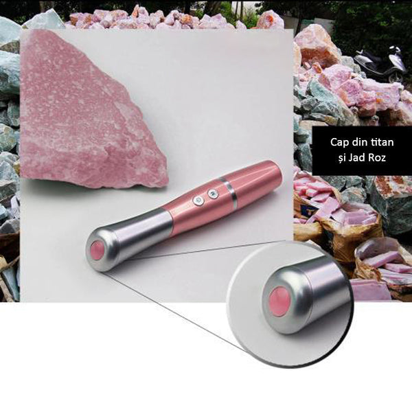 Dispozitiv Electric pentru Masarea Tenului cu Jad Roz Natural