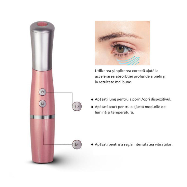 Dispozitiv Electric pentru Masarea Tenului cu Jad Roz Natural