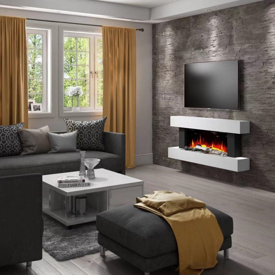 Semineu Electric Safecare Alb cu Sunet, WI-FI incorporat, 7 culori si 3 nivele de intensitate a flacarilor (5201WERBA)